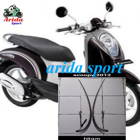 striping stiker  honda scoopy  karbu lama thn 2010 2011 2012 full hitam putih motif striping origina