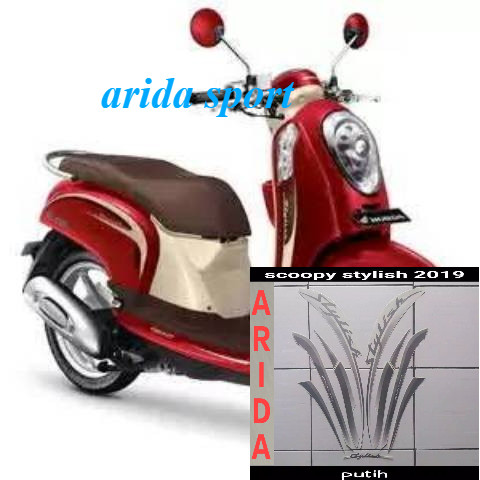 Striping stiker  honda scoopy  stylish fi 2014 merah motif striping original scoopy