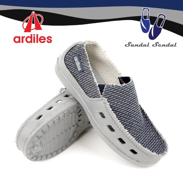 Sepatu Slip On Ardiles EXXON Tanggung Navy Abu Sepatu Fashion Anak Laki Lokal Nyaman Ringan