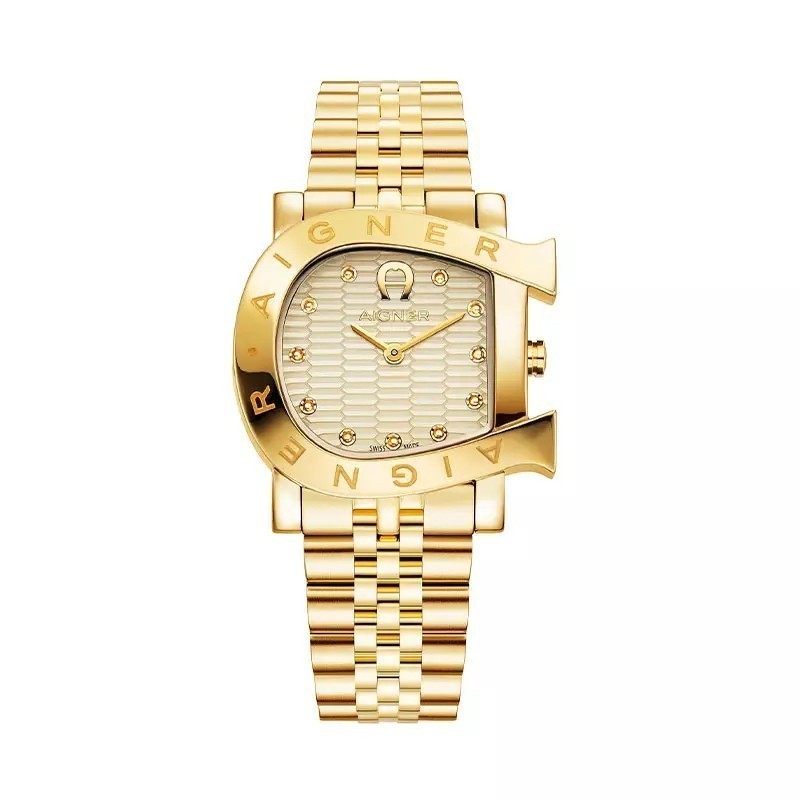 SPESIAL DISKON 70% Original 100% AIGNER AGW.249005/AGW249005 Massa Due Jam Tangan Wanita Gold Garans