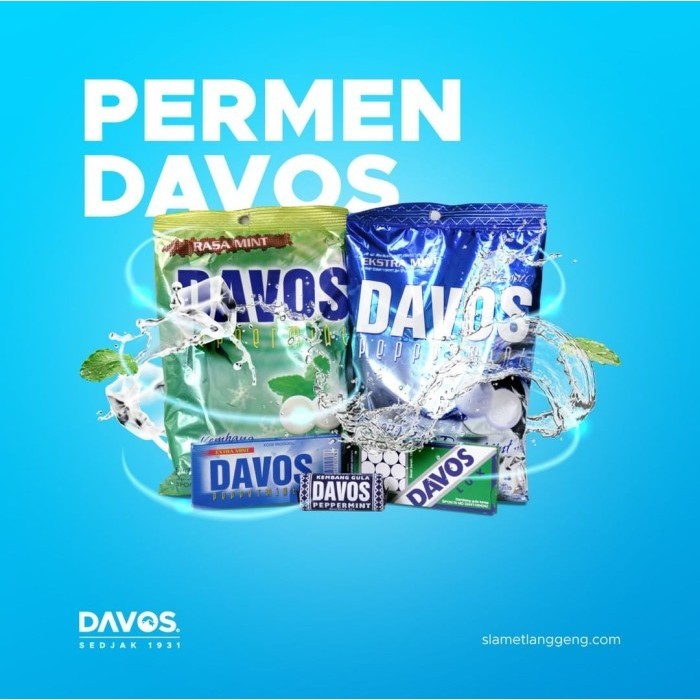 

Permen Jadul Rasa Mint Merk Davos Bag Oleh Oleh Khas Purbalingga