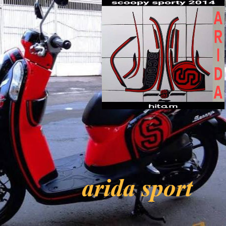 striping stiker   honda scoopy scopy scopi sporty cw fi 2014 hitam motif striping original scoopy