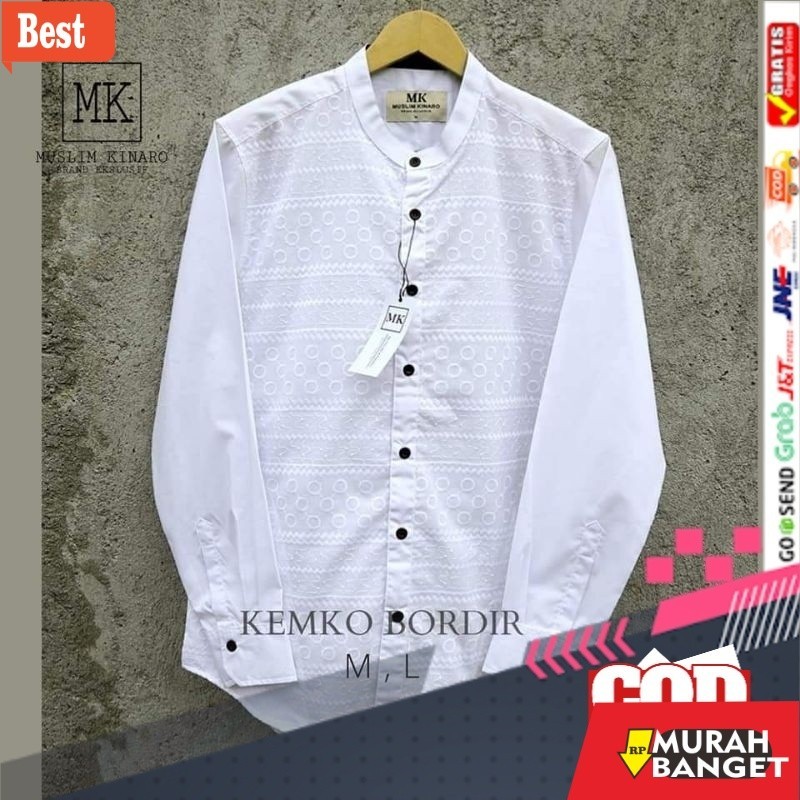 Baju timur tengah pria- Koko Pria Kemko Kemeja Koko Pria Terbaru Bukan Harley Kemko MK bordir baruka
