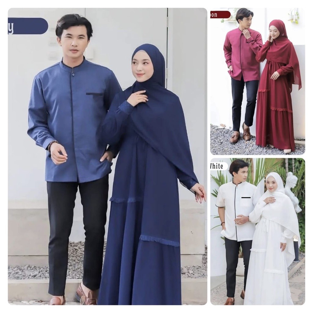 CP ANDARA FASHION PAKAIAN PASANGAN COUPLE KEMEHA DAN GAMIS SYARI BAHAN WOLFIS MS