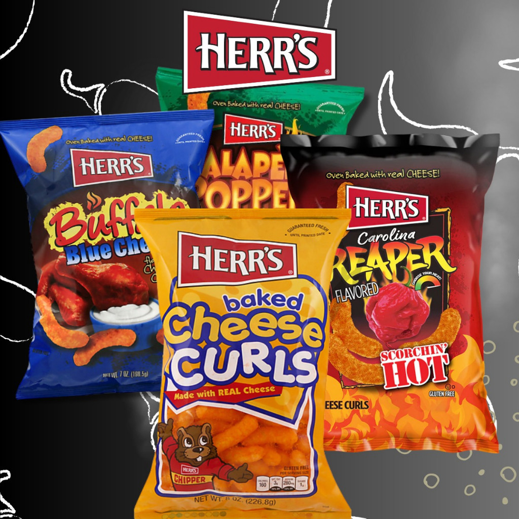 

Herr's Cheese Curls Snack Camilan Jagung Pedas Snack Amerika Impor 3 Varian per 1 pouch
