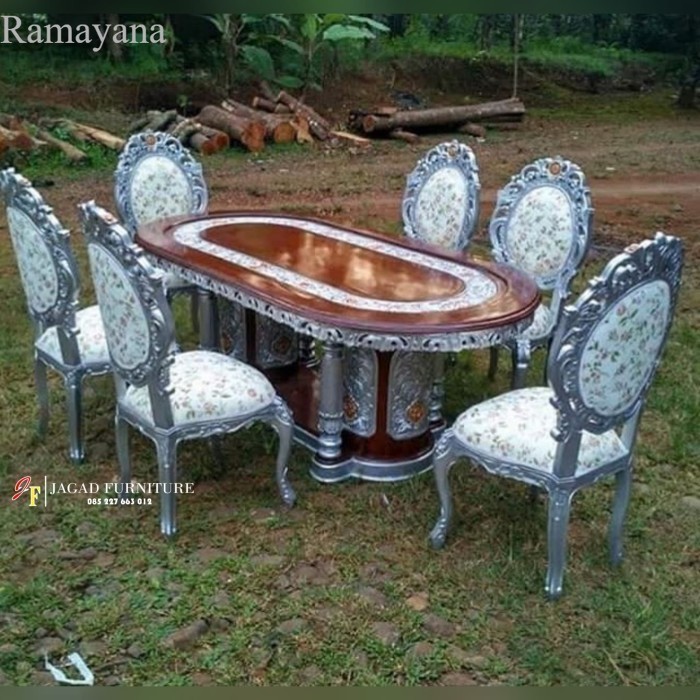

meja kursi makan mewah meja makan ukir kayu jati Murah
