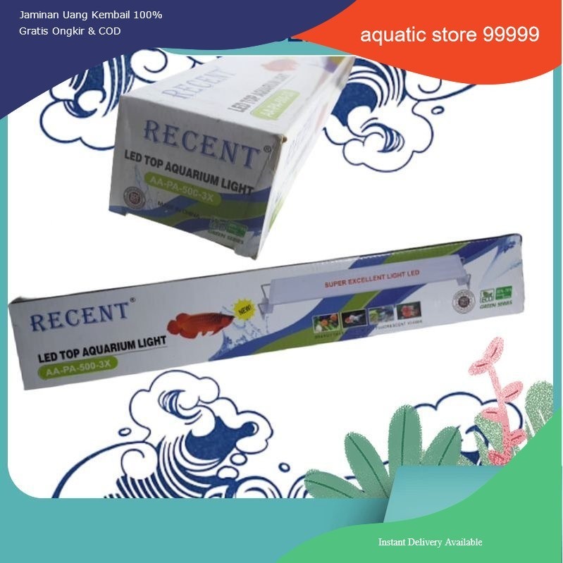 RECENT PA 500 lampu LED aquarium Lampung gantung aquarium 50/60cm 3xganti warna