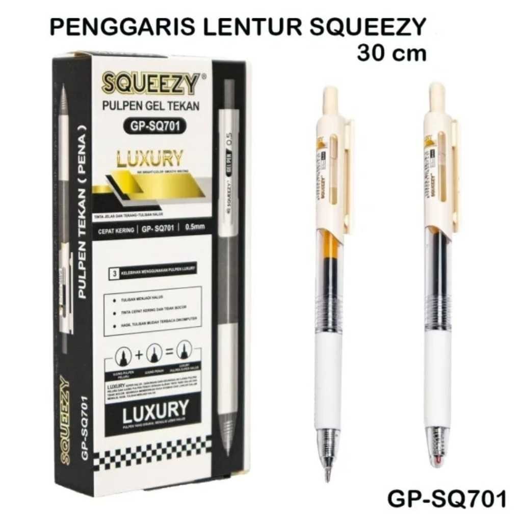 

Harga Grosir ( 1kotak / 12pcs ) Pulpen Gel Cetek SQUEEZY GP-SQ701 LUXURY DAN GP-SQ805 0.5mm