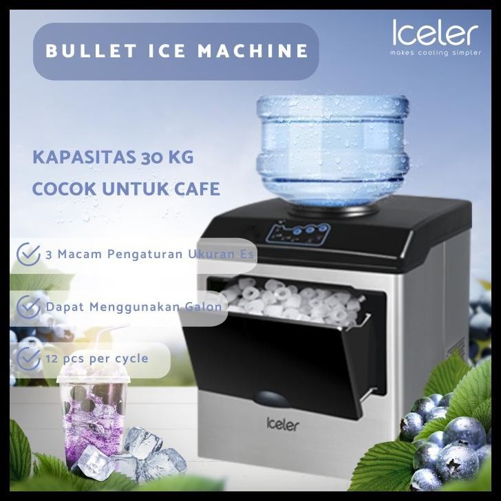 Mesin Es Batu Kristal Iceler Pembuat Es 30Kg/D Terbaik Untuk Cafe