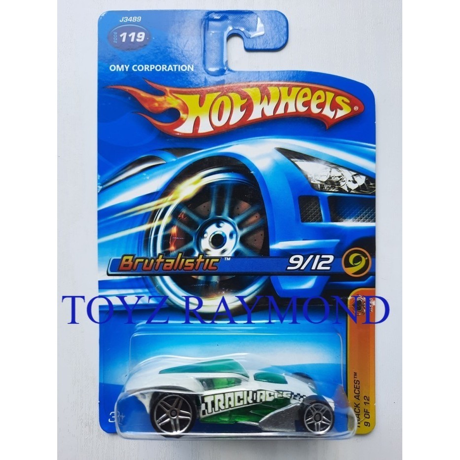 Hotwheels Brutalistic putih Track Aces base besi balap loop