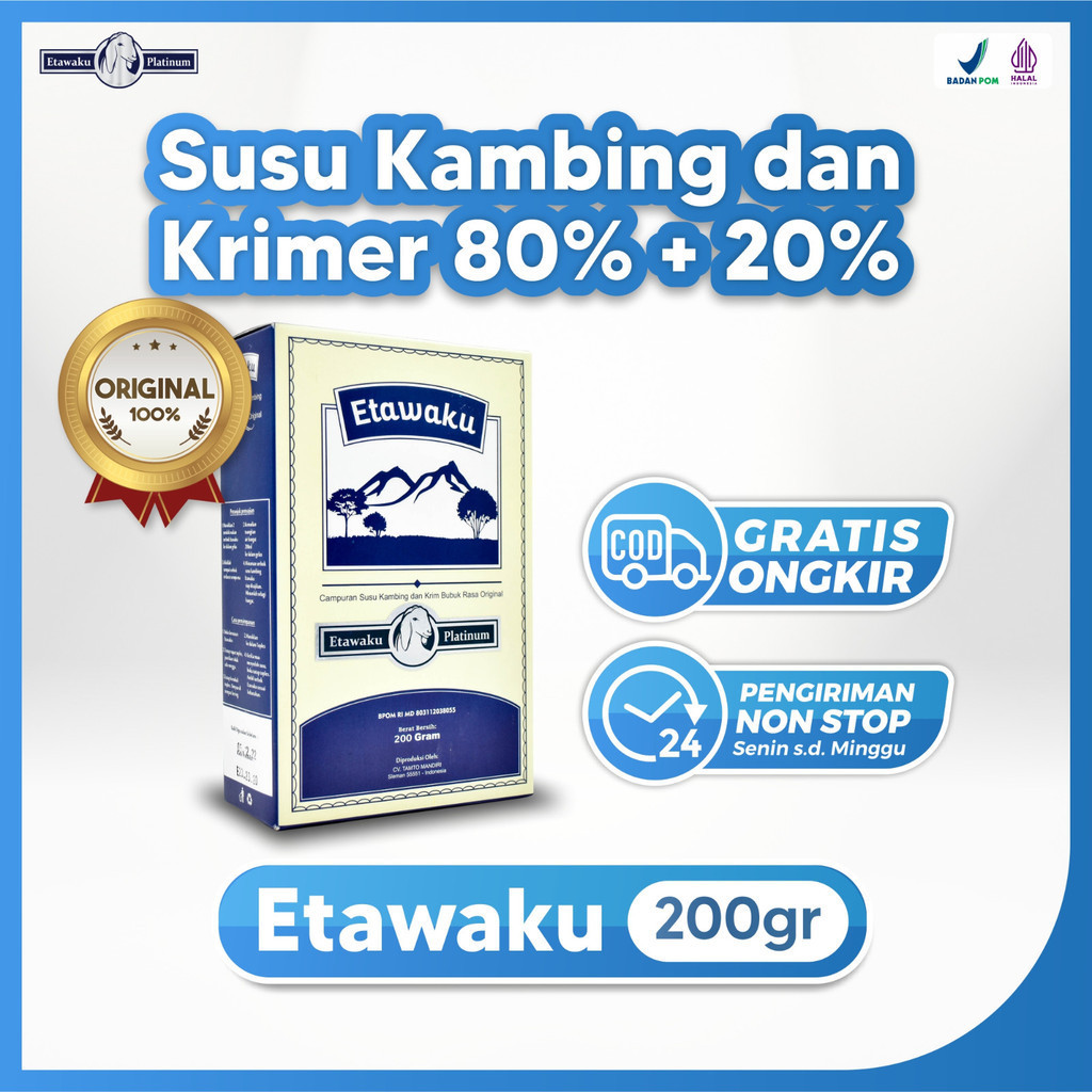 

Ready Stok Etawaku Platinum Susu Kambing Etawa Solusi Atasi Masalah Pernafasan Asma Bronkhintis Sesak Nafas Batuk Berdarah TBC Masalah Pernafasan Tinggi Kalsium & Rendah Gula Bebas Alergi Halal Resmi BPOM Asli 100% Original Fresh nature