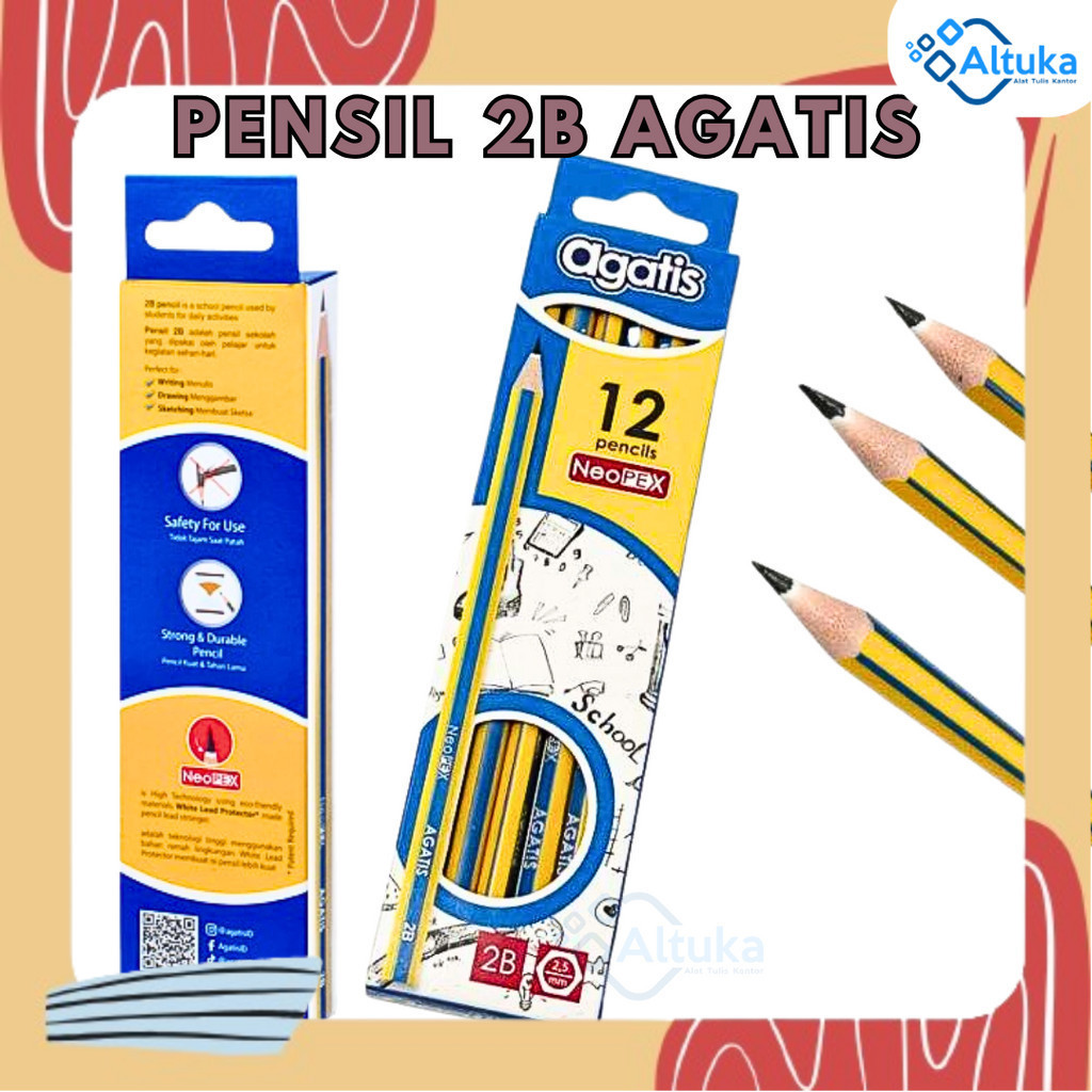 

(12 Pcs) Pensil 2b Agatis Neopex / Agatis Hexagonal Graphite Pencil