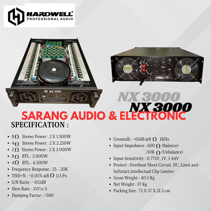 Power Amplifier HARDWELL NX3000 Original NX 3000 NX-3000 1500Watt