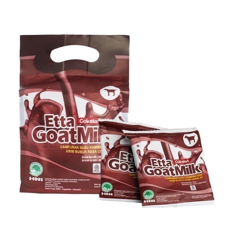 

ETTA GOAT MILK COKELAT 10 SACHET / EGM COKELAT / EGM RASA COKLAT / SUSU KAMBING ETAWA COKELAT HNI HPAI KH-azc0 AS02