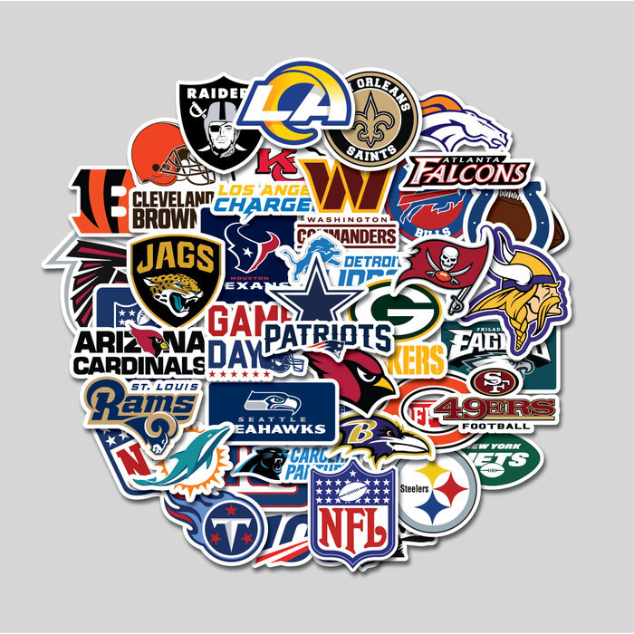 

STICKER PACK NFL TEAM | STIKER TUMBLER LAPTOP | STIKER KOPER HELM