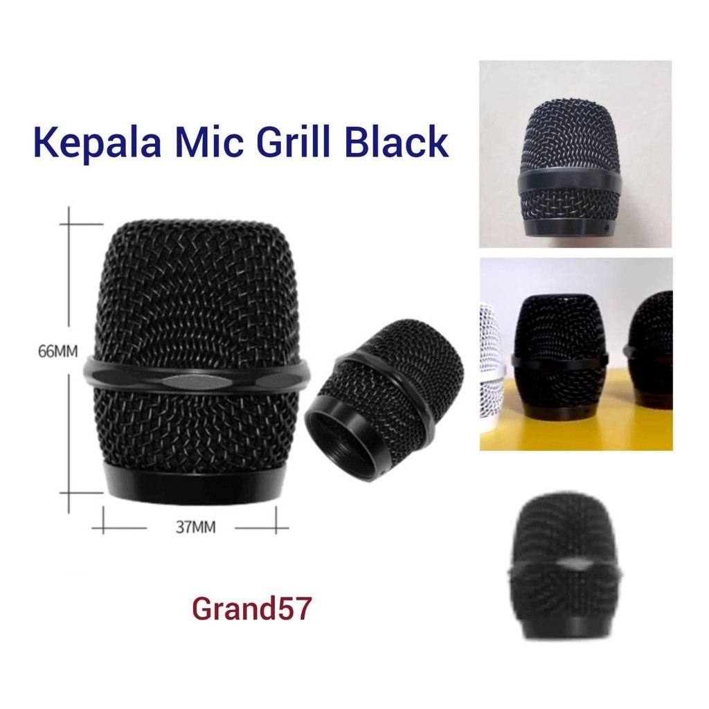 Kepala Mic Grill Head Cover Tutup Kepala Microphone Black Hitam A3
