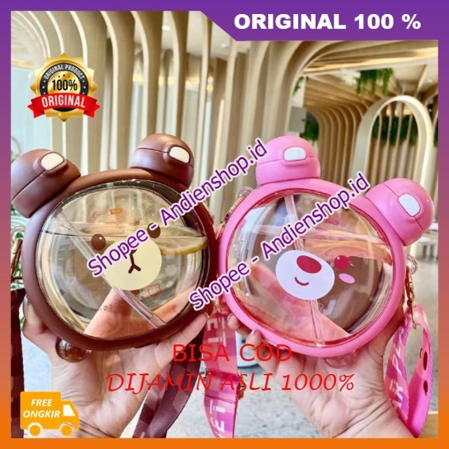 Botol Minum 2 In 1 Botol Minum Berkarakter 2in1  Botol Minum Anak Karakter Beruang 100% ASLI