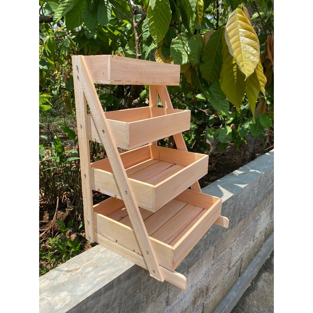 RAK BAWANG SUSUN 4/ RAK SERBAGUNA KAYU JATI/ RAK DAPUR