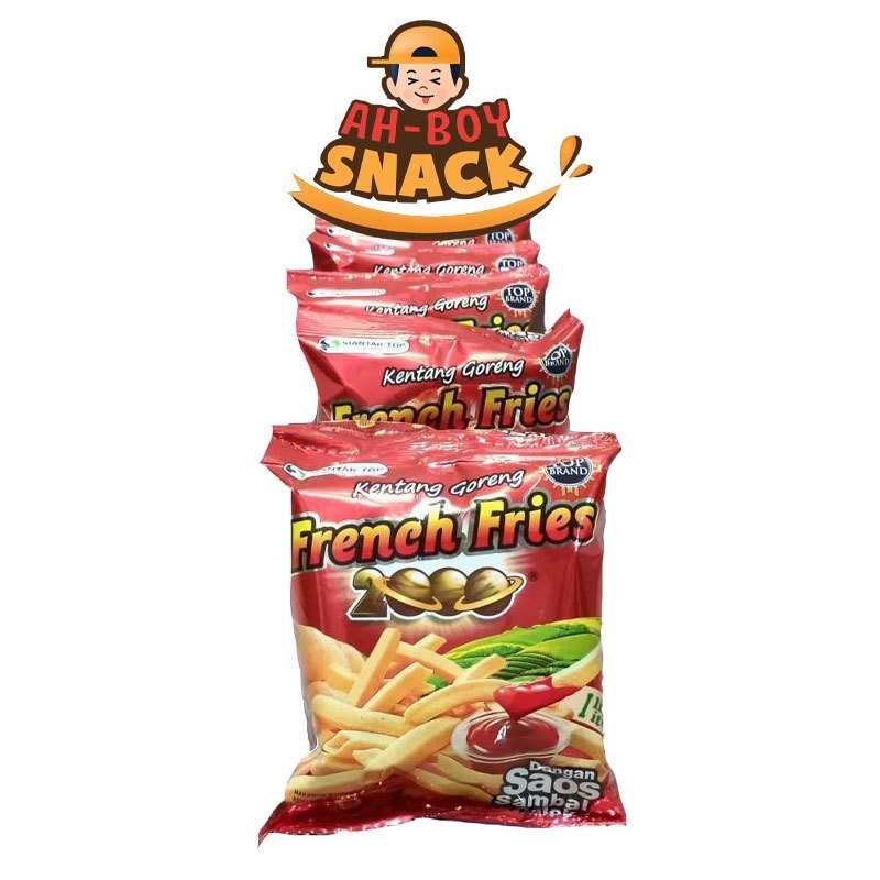 

FRENCH FRIES RENCENG ECER 2000 ISI ( 10 SACHET X 15 GRAM ) - CHIKI KENTANG GORENG FRENCH FRIES RENCENG ECER 2000