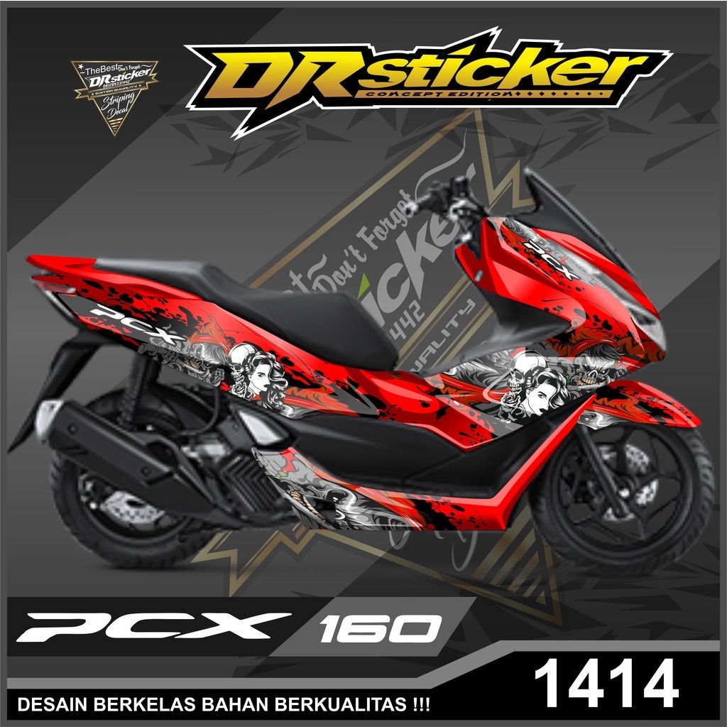 Dekal Sticker PCX 160 Full Body sticker Decal Custom PCX Desain Kabuki Stiker full body PCX 160
