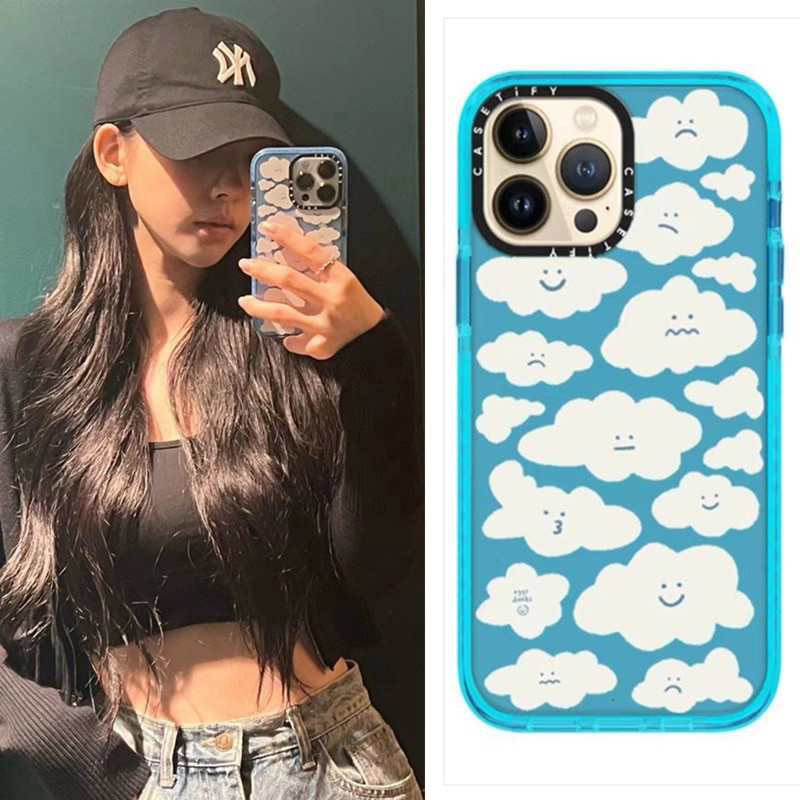 ◐ Casetify aespa KARINA Same White Cloud Case For iPhone 15 14 11 12 13 Pro 14Pro Max Soft Silicone 
