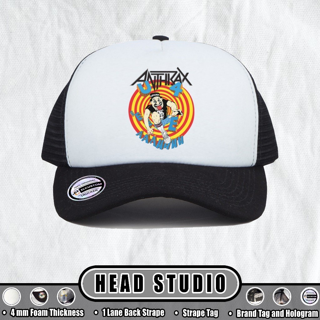 Anthrax  Trucker Hat Best Seller  Topi Pria  Topi  Trucker  Topi Band  Baseball  Band  Topi Jaring  