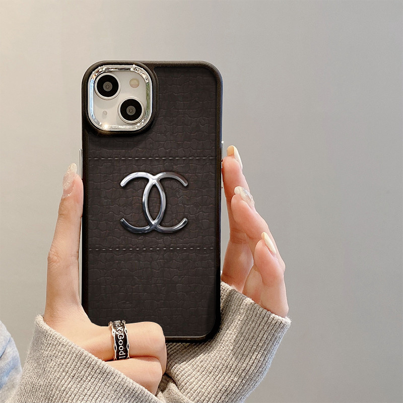 Black soft Chanel Case Brand Classic patterns Supreme Chanel Gucci LV Case For iPhone 11 12 13 14 15