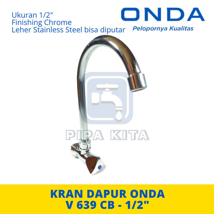 V 639 CB ONDA Kran Air Dapur Kitchen Sink Cuci Piring Leher Angsa