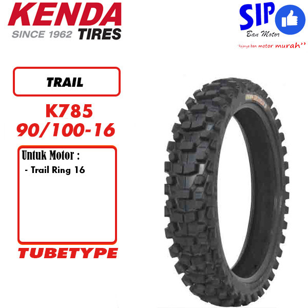 Ban motor trail Kenda K785 90/100 RIng 16 tubetype Untuk Ban Belakang Trail
