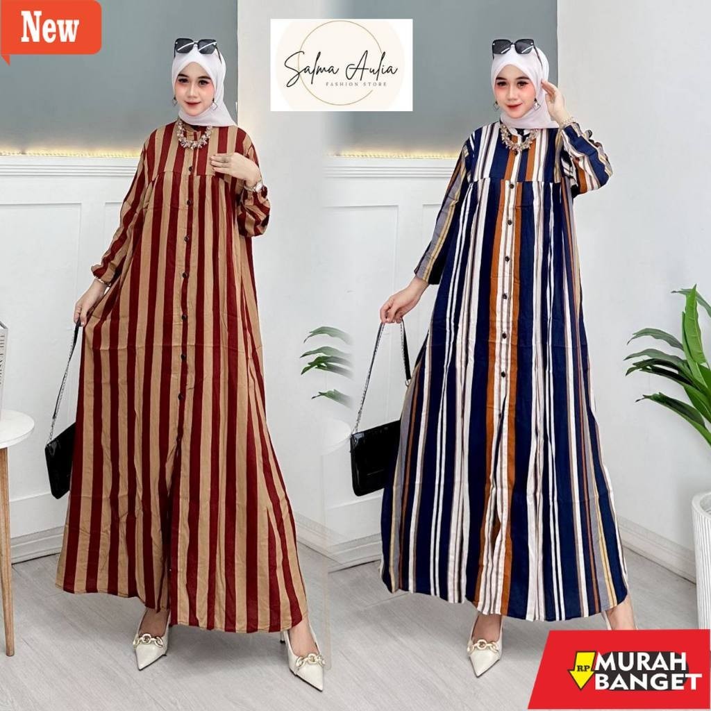 Gamis wanita untuk lebaran- GAMIS ZARA SALUR PREMIUM / GAMIS RAYON MOTIF / GAMIS RAYON