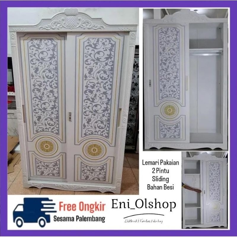 

PROMO SPESIAL LEMARI PAKAIAN 2 PINTU SLIDING BAHAN BESI, LEMARI GESER BESI, PUTIH DESIGN ELEGANT PALEMBANG, LEMARI BAJU