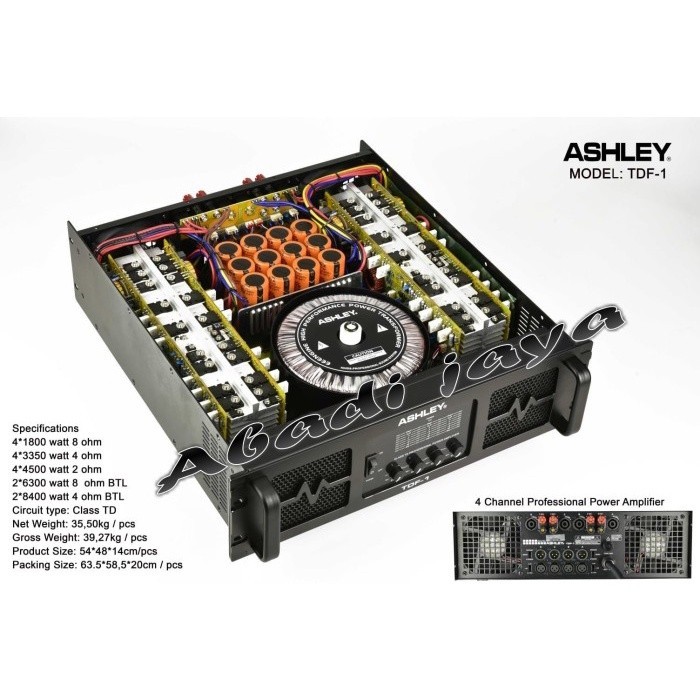 PROMO RAMADHAN SALE power ashley tdf 1 / ashley tdf1 4 channel class td 4 x 1800 original