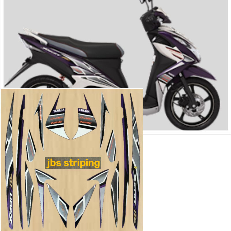 Stiker xeon striping  Yamaha Xeon RC violet hitam ungu tahun 2013 2014