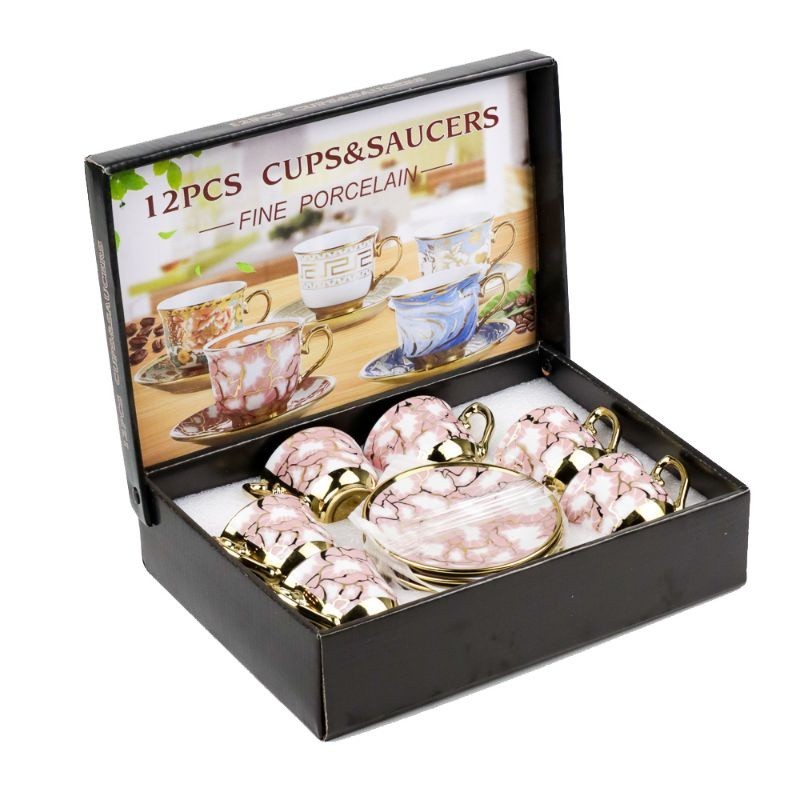 GARANSI 100% Cangkir Teko Keramik Piring Lepek Tatakan Kecil Mini Set 6 in 1 Tea Cup Teh Kopi Minum 