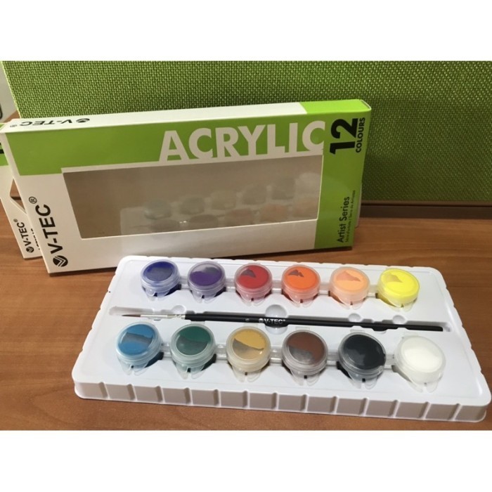 

CAT ACRYLIC V-TEC ACRYLIC COLOUR SET 12 WARNA 5ML ARTIST SERIES VT-512