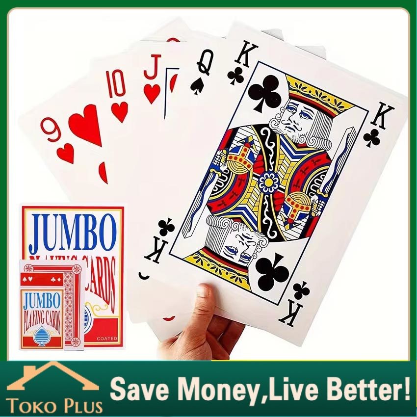 Kartu Poker Remi JUMBO 20x28cm Playing Card Besar / boardgame / mainan BESAR BIG SIZE 54 LEMBAR