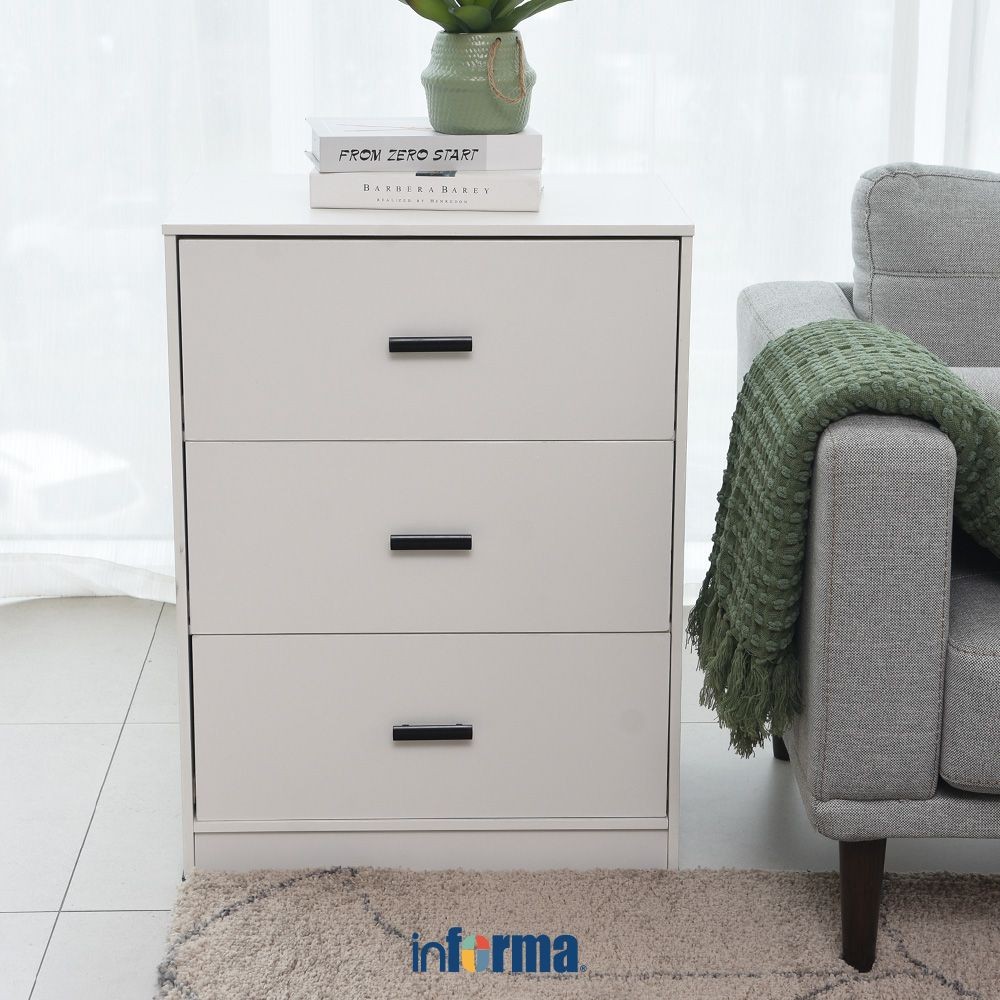 Informa Pexio Laci Penyimpanan 3 Tingkat - Putih Laci Kabinet Serbaguna Cabinet Penyimpanan Indoor M