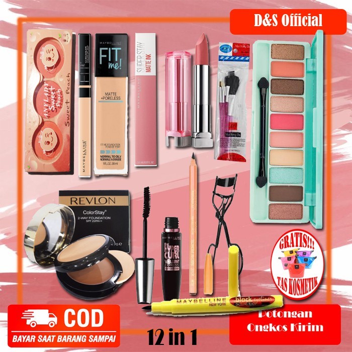 Paket Alat Make Up Korea Lengkap Murah 1 Set Komplit Peralatan Kosmetik Maybelline Remaja Promo Mek 