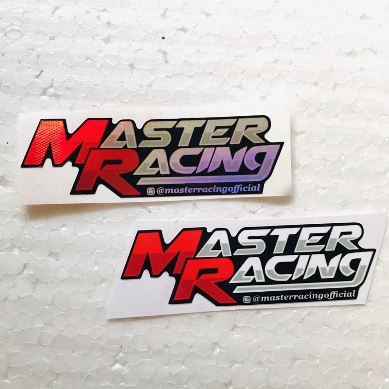 Sticker Master Racing Hologram dan Orajet Cutting Laminasi Glossy
