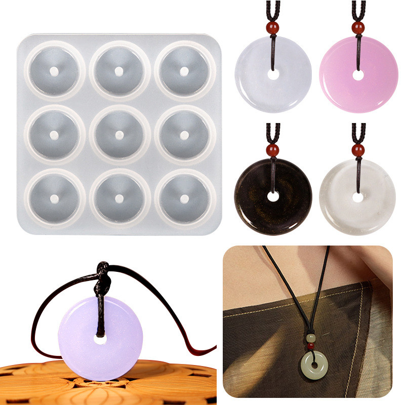 

DIY Crystal Epoxy Resin Mold Glass Imitation Jade Peace Buckle Pendant Silicone Mold