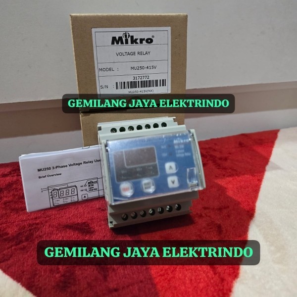 MIKRO MU250 3 PHASE VOLTAGE RELAY / MIKRO MU250-415V DIGITAL VOLTAGE RELAY MU 250 MIKRO ORIGINAL NEW