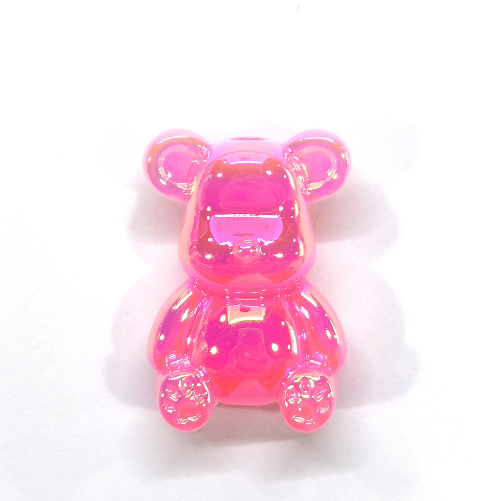 

10pcs UV Color Dripping Oil Bear 26mm Beads Multi-Colored for Pen Accessories DIY jewelry Keychain Bag chain