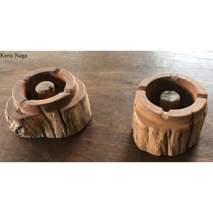 Asbak Rokok Alami ukuran M dari Kayu Ulin / Kayu Besi Asli LSF4