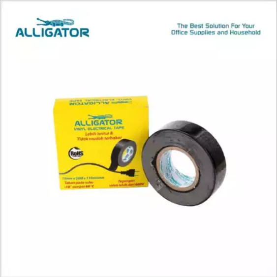 

Alligator Electrical Tape Black - Isolasi Kabel Alligator 19MMx20Mx110 Micron
