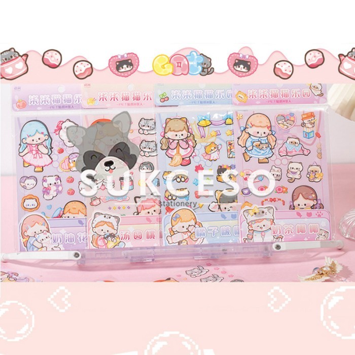

Chichi Cat Paradise Deco Stickers / Sticker PET Karakter Kucing Lucu