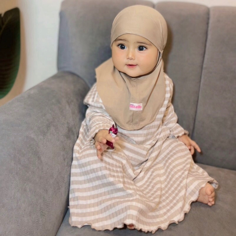 KFRU95 Little Pastella -  Cyra Setelan Hijab | Gamis Newborn | Gamis Bayi Usia 0-12 Bulan