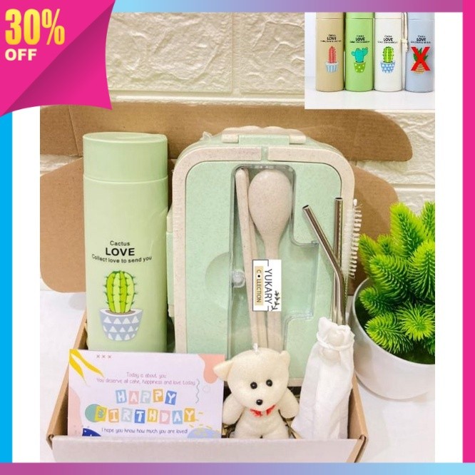 

Kado Pasangan Romantis Kreatif Unik Keren Murah / Hampers Lunch Box Set & Tumbler / Lunch Box Jerami / Hampers New Normal