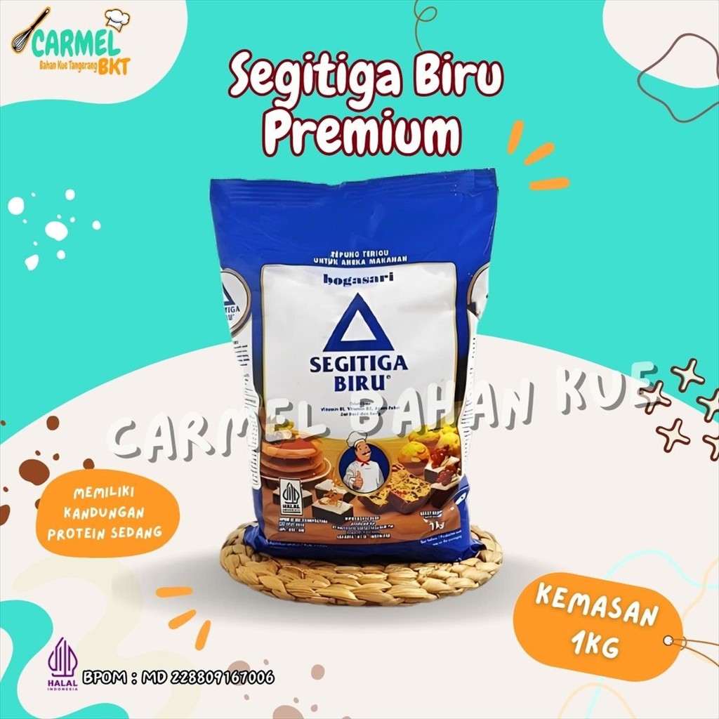 

Terigu Segitiga PREMIUM 1kg - Tepung Bogasari Protein Sedang