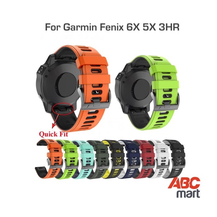 [[govava_id]] Strap band for Garmin Fenix 6X / 5X / 3HR - Tali jam watch garmin V - Orange Black