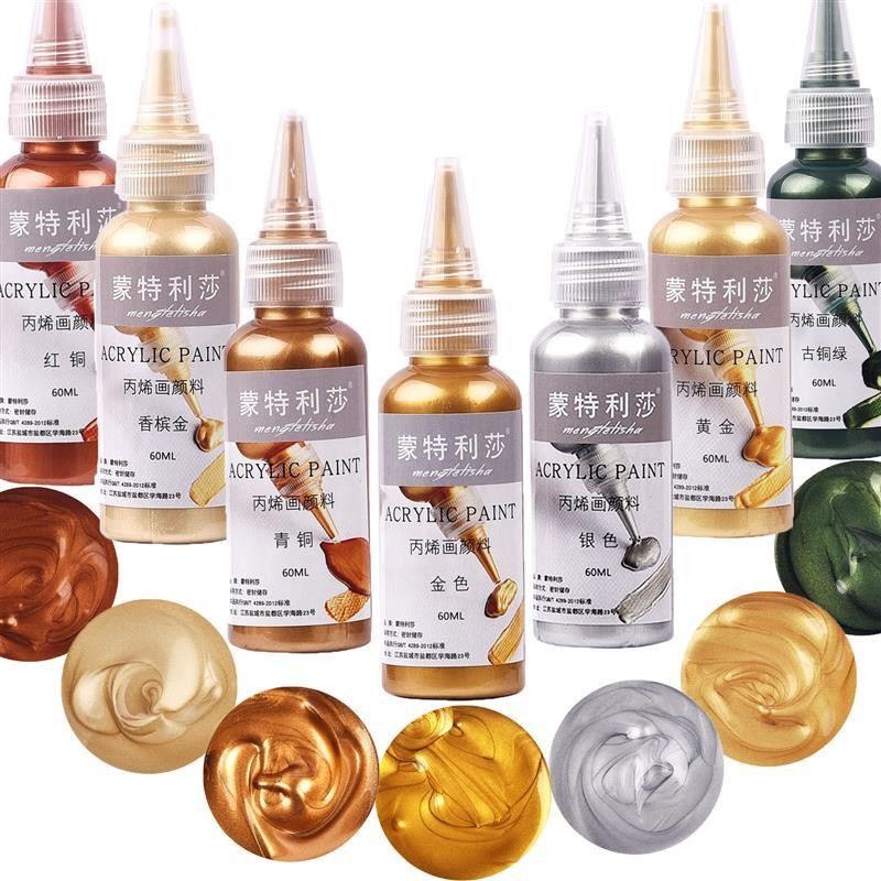 

60ml Waterproof Acrylic Paint Metallic Pigment DIY Epoxy Resin Crafts Coloring Pigment DIY Home Painting Graffiti Decoration